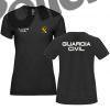 Camiseta Guardia Civil Negra letras blancas Moderna Mujer