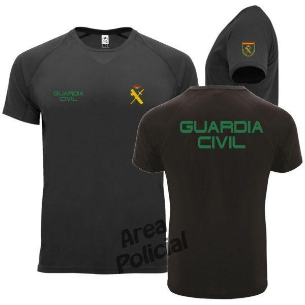 Camiseta Guardia Civil Negra letras verdes Moderna