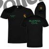 Camiseta Guardia Civil Negra letras verdes Moderna triple algodón