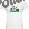Camiseta Caricatura Guardia Civil Geas lancha hombre blanca
