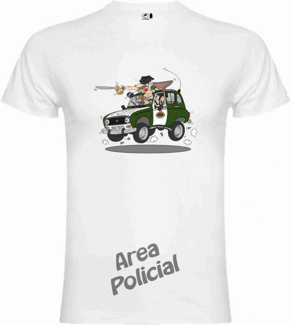 Camiseta Caricatura Guardia Civil R4 hombre blanca