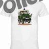 Camiseta Caricatura Guardia Civil Rural land rover hombre blanca